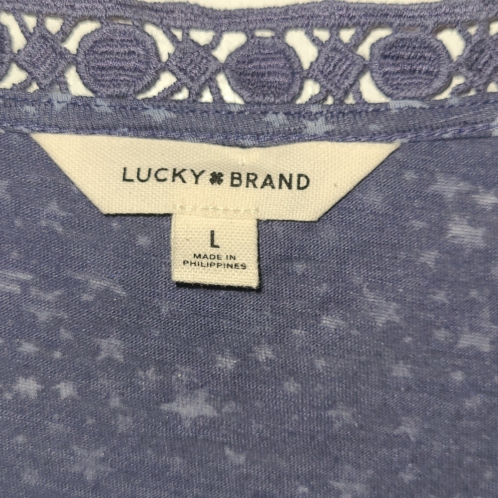 Lucky Brand Sleeveless Star-Print Tank Top - Blue - Picture 2 of 10